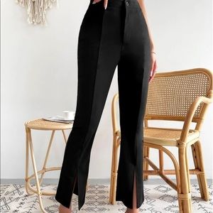 Split Hem Flare Leg Pants